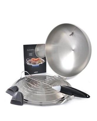 Plita Combo O'Plancha cu capac cu termometru, inox, inductie, 32 cm - MASTRAD